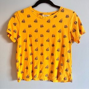 Pull&Bear Graphic Hamburger Mustard Tshirt